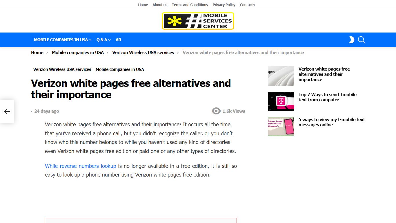 Verizon white pages free alternatives and their importance